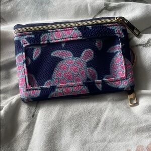 Navy and Pink Turtle Key & Card Holder